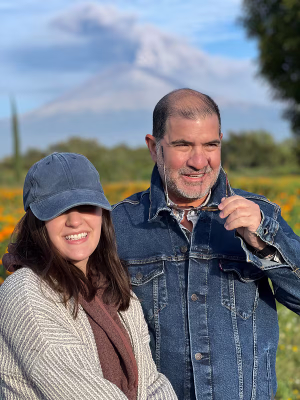 Carlos, Susana and yes, an erupting Volcano!
